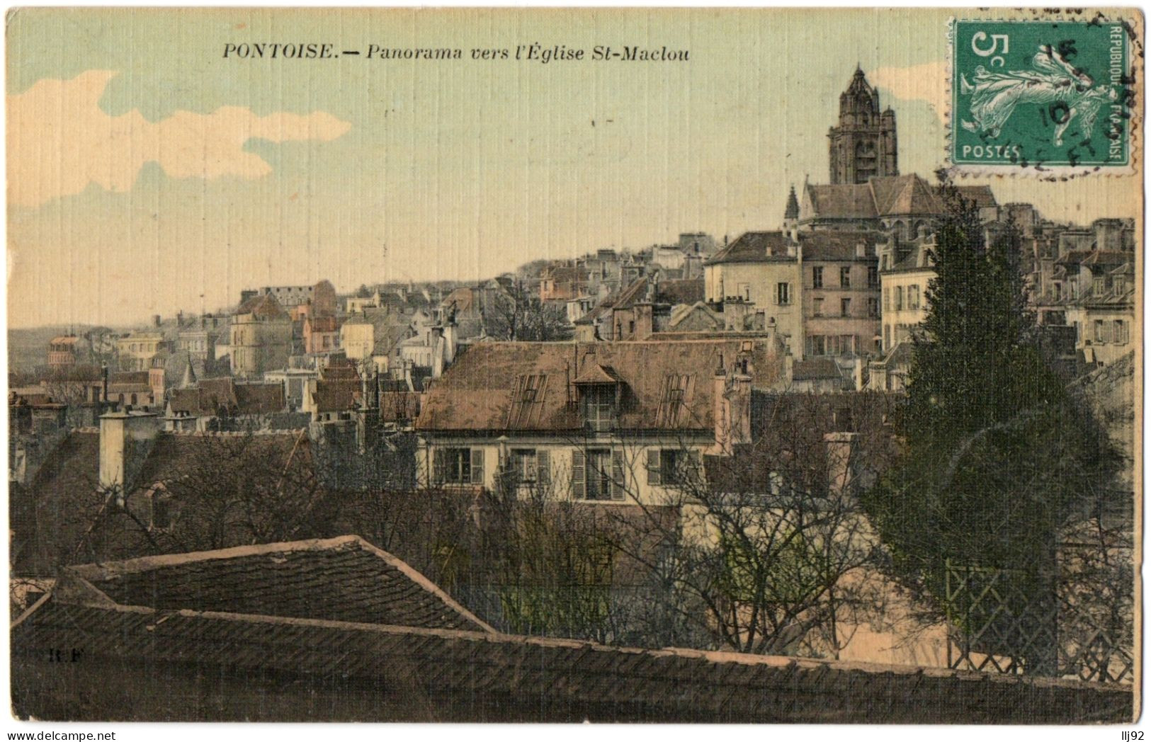 CPA 95 - PONTOISE (Val D'Oise) - Panorama Vers L'Eglise St-Maclou - R.F. (carte Tramée) - Pontoise