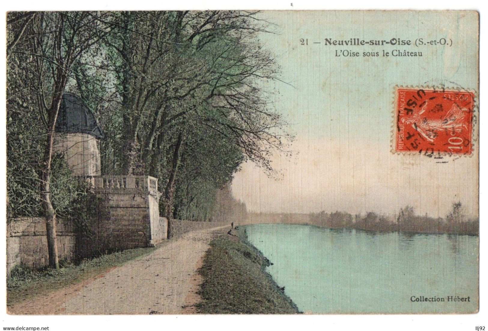CPA 95 - NEUVILLE SUR OISE (Val D'Oise) - 21. L'Oise Sous Le Château (tramée) - Coll. Hébert - Neuville-sur-Oise