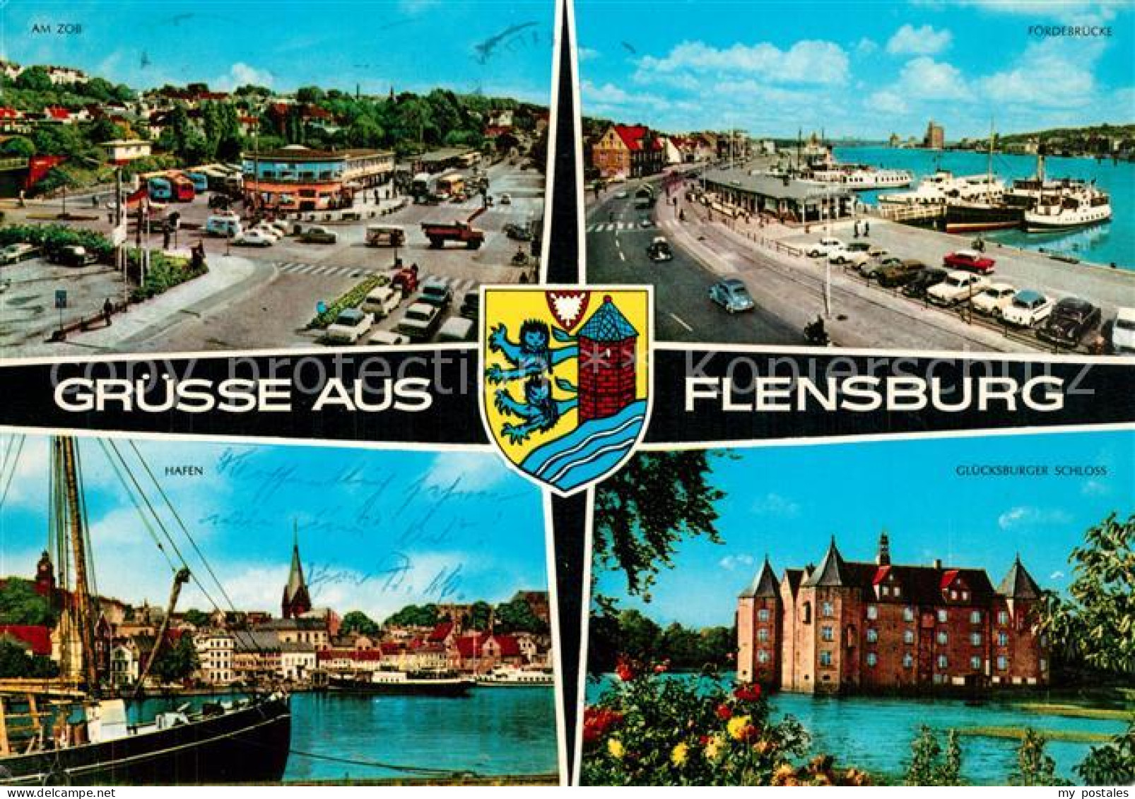 73611161 Flensburg ZOB Foerdebruecke Hafen Gluecksburger Schloss Flensburg - Flensburg