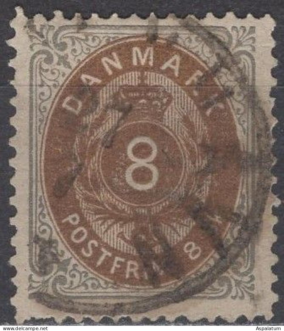 Denmark - Definitive - 8 S - Number In The Frame - Mi 19 I A - 1871 - Gebruikt