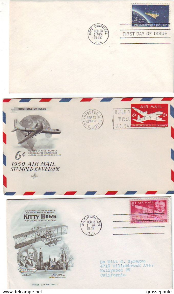 LOT 15 ENVELOPPES 1er JOUR - FIRST DAY OF ISSUE - FDC - AIR MAIL - PAR AVION - 1941-1950