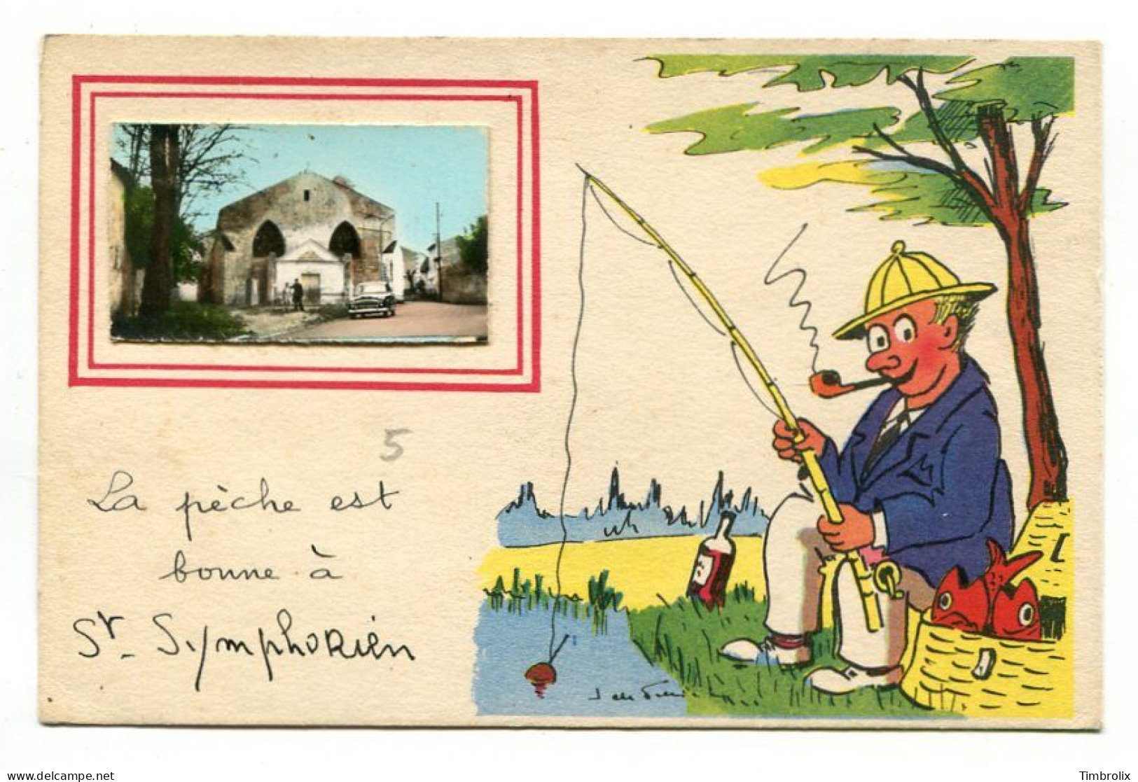 LA PECHE EST BONNE A SAINT-SYMPHORIEN - L' Eglise (Deux-Sèvres) - Illustrateur Jean De Preissac. - Preissac