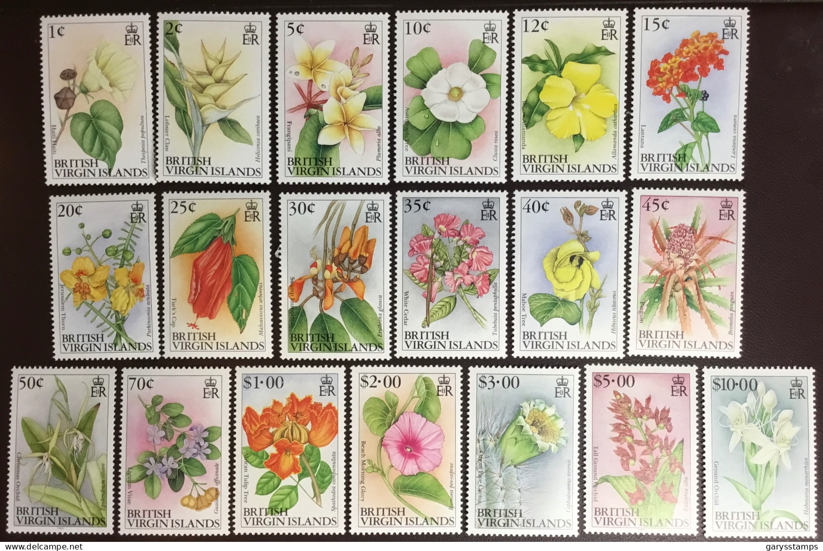British Virgin Islands 1991 - 1995 Flowers Complete Definitives Set MNH - Altri & Non Classificati