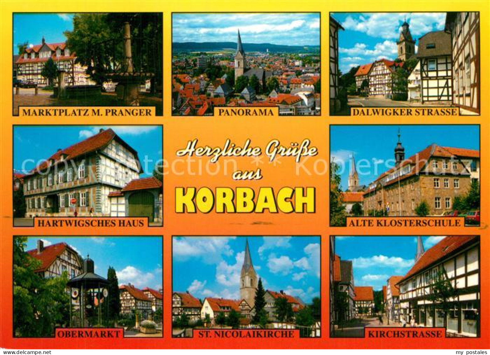 73610932 Korbach Marktplatz Mit Pranger Panorama Dalwigkerstr Hartwigsches Haus  - Korbach