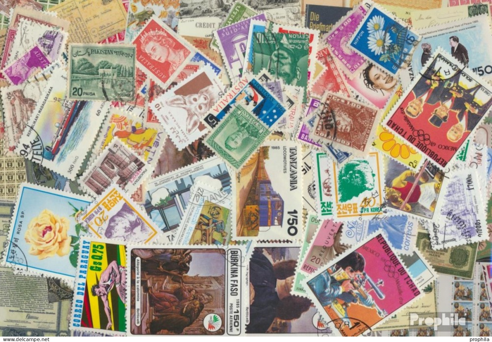 Alle Welt Briefmarken-100 Verschiedene Marken - Kilowaar (max. 999 Zegels)
