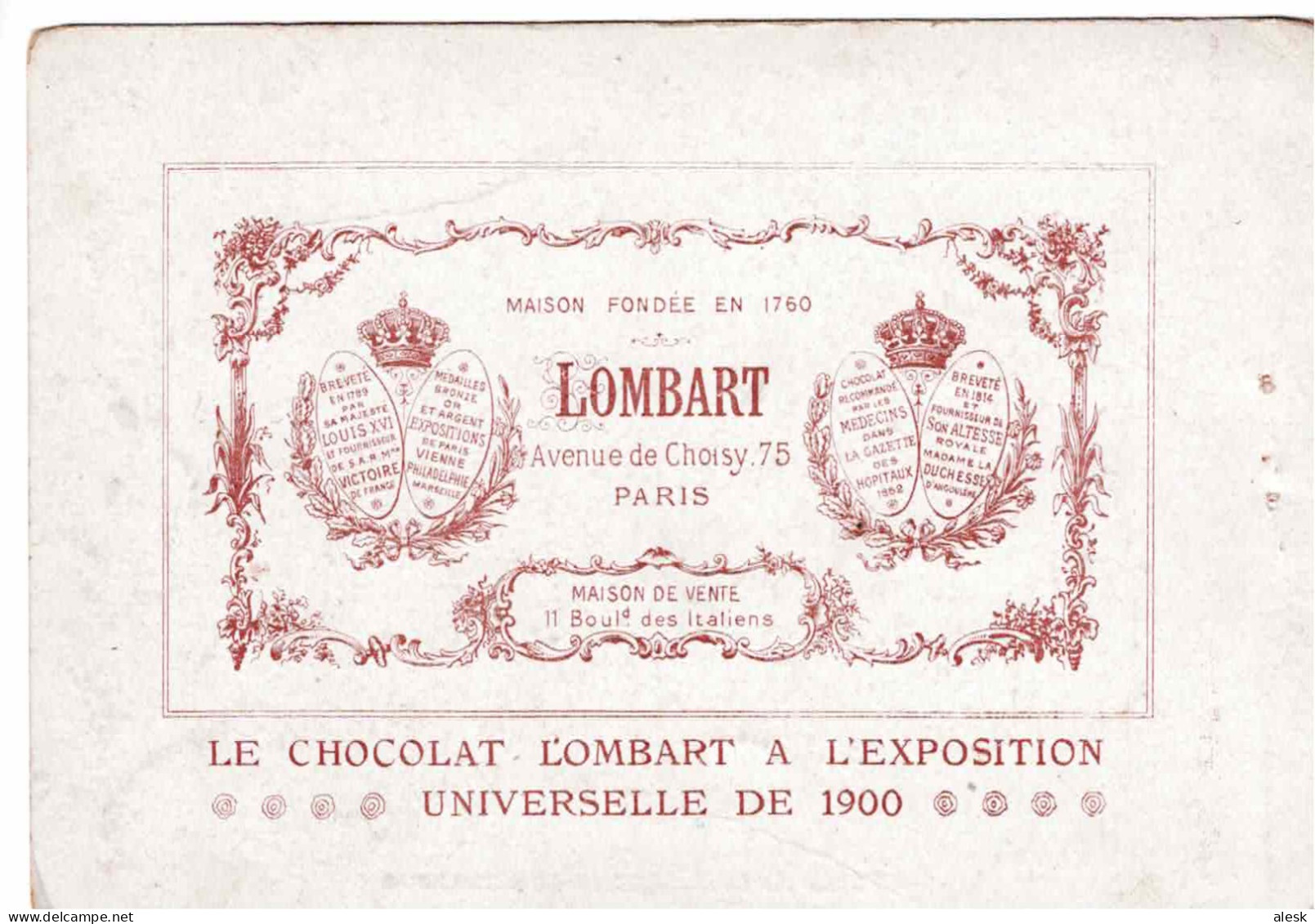 PARIS - Palais Des Armées De Terre Et De Mer - Chocolat Lombart - Expositions