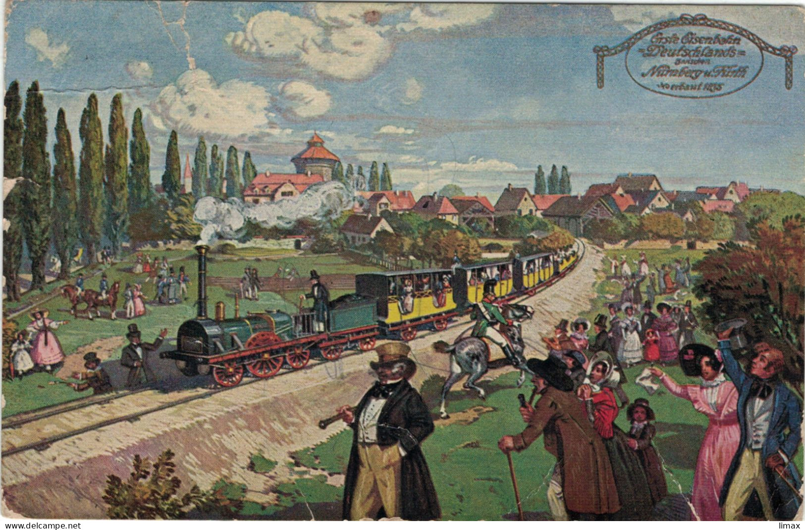 Künstlerkarte Ingolstadt Eisenbahn !! Riss !! - Storia Postale