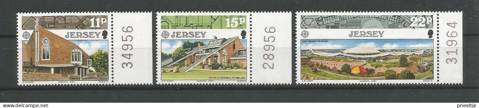 Jersey 1987 Europa Modern Architecture + Nrs  Y.T. 400/402 ** - Jersey
