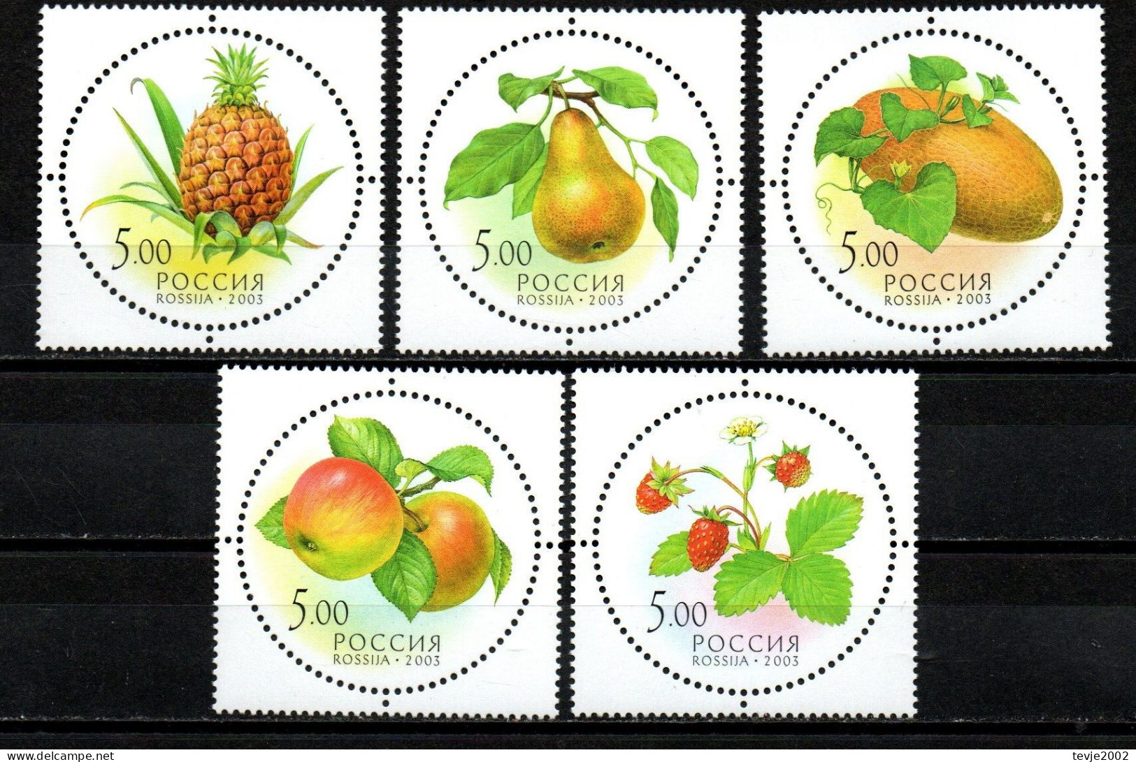 Russland 2003 - Mi.Nr. 1113 - 1117 - Postfrisch MNH - Früchte Obst Fruits - Obst & Früchte