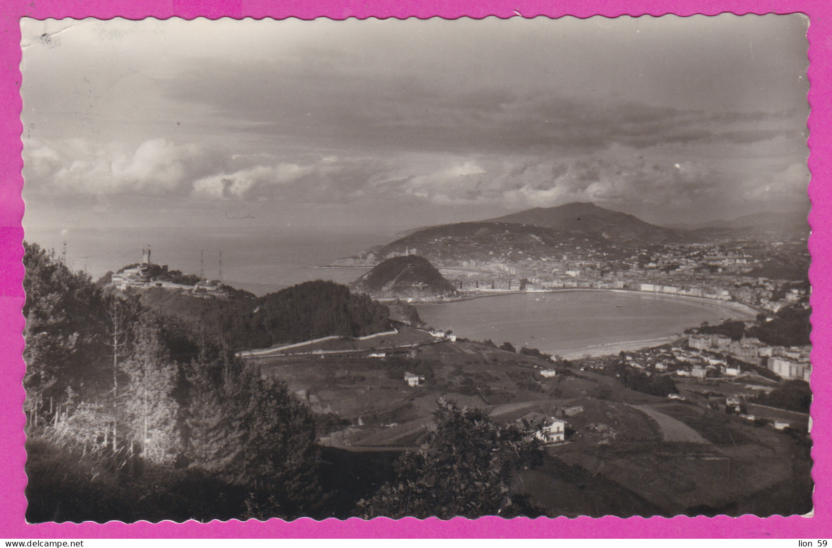 293808 / Spain - San Sebastián Bay Of Biscay  Vista General PC 1961 USED 3 Pta General Francisco Franco , Vera To France - Cartas & Documentos