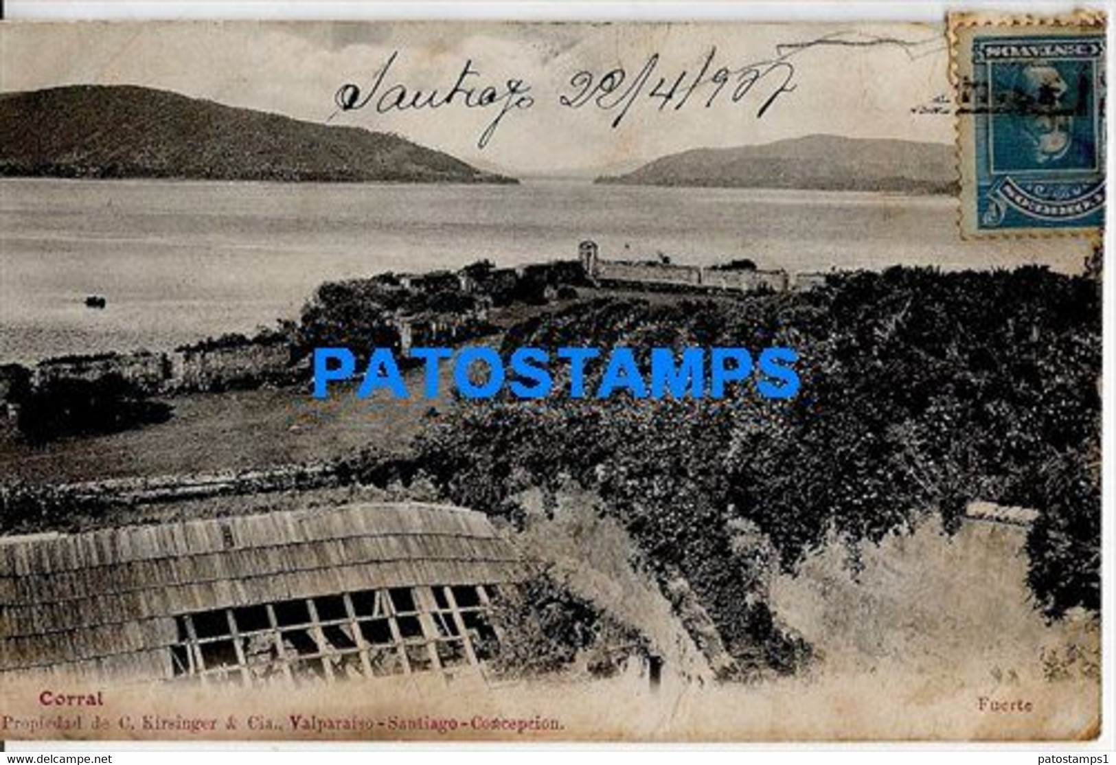 157770 CHILE CORRAL FUERTE VISTA PARCIAL SPOTTED POSTAL POSTCARD - Chili