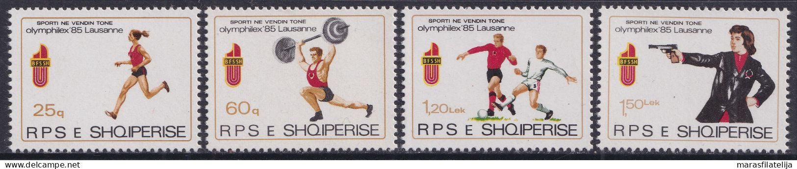 Albania, 1985, Sports Activities In Albania, OLYMPHILEX, Lausanne - Albanien