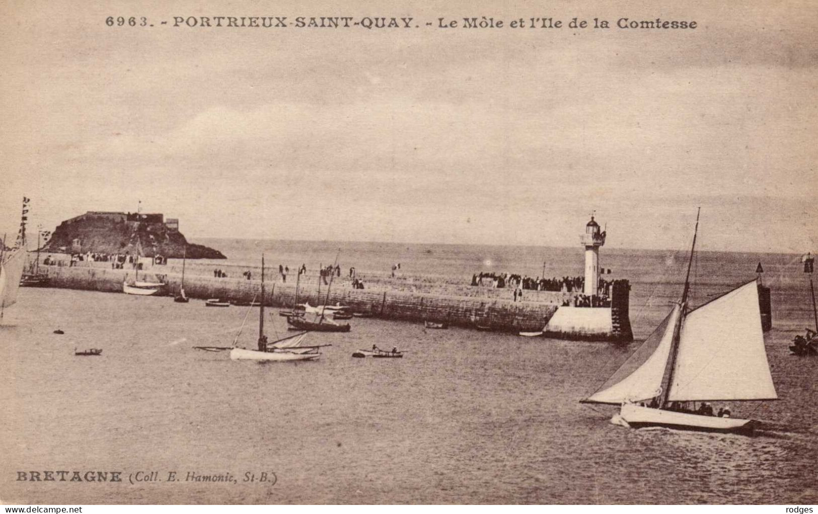 22 , Cpa PORTRIEUX SAINT QUAY , 6963 , Le Mole Et L'ile De La Comtesse  (14898.V24) - Saint-Quay-Portrieux