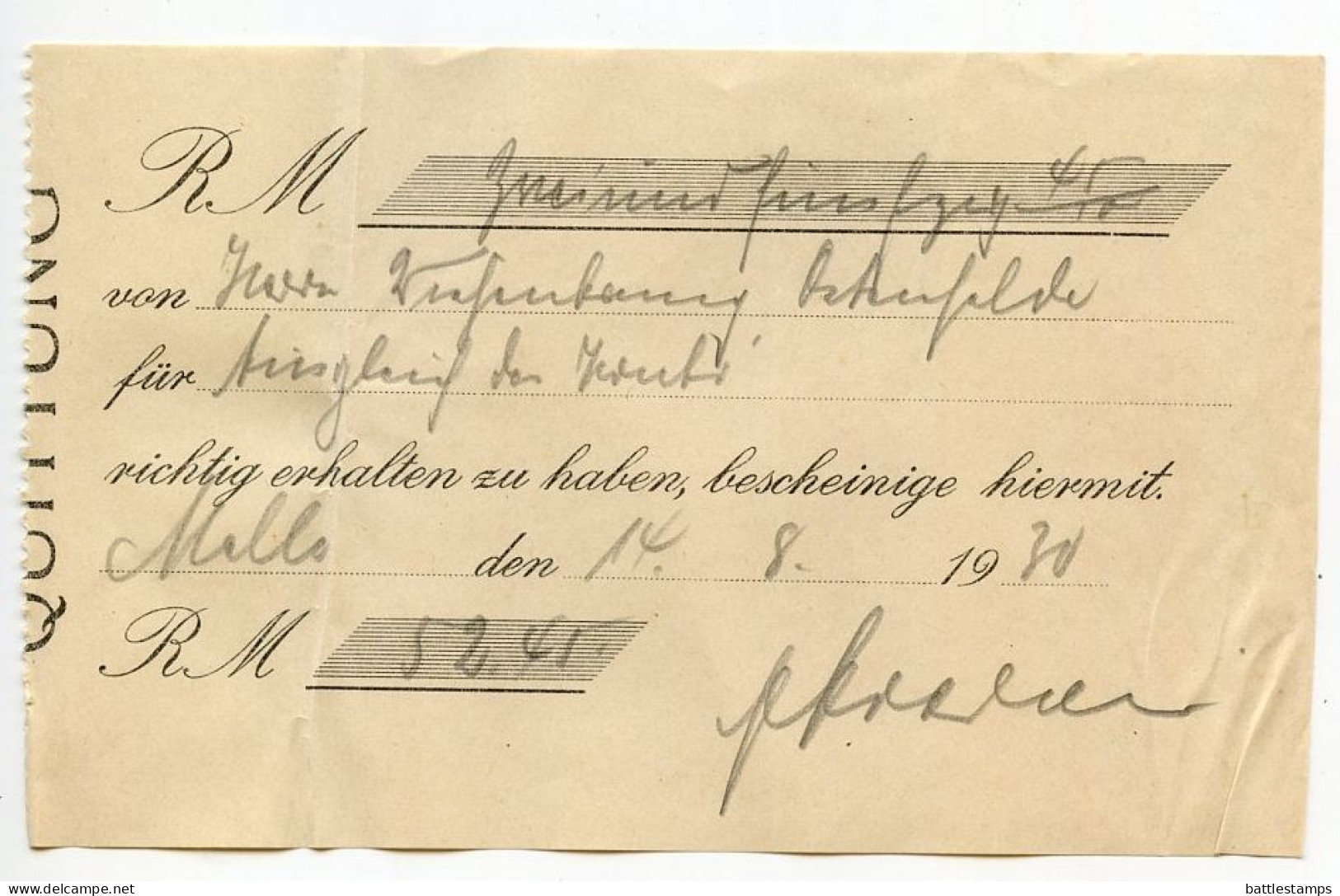 Germany 1929 Cover w/ Invoices & Receipts; Melle - Ewald Menzefricke, Automobile; 15pf. President Hindenburg