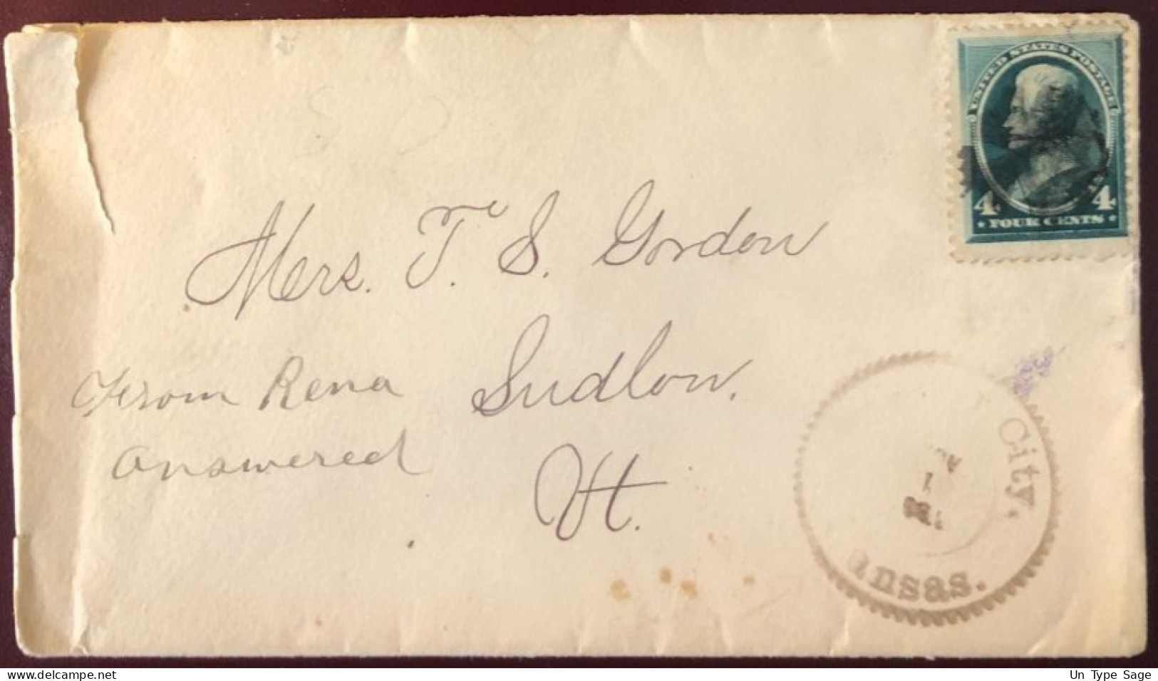 Etats-Unis, N°61 Sur Enveloppe De Kansas City 1885 - 2 Photos - (B1351) - Marcophilie