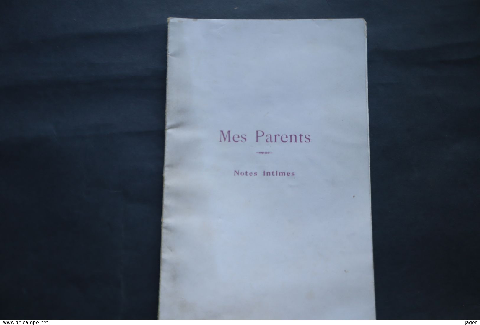 Mes Parents Notes Intimes  Baron Et Baronne De Maricourt   Famille Du Mesnil  1904  Noblesse - Historische Documenten