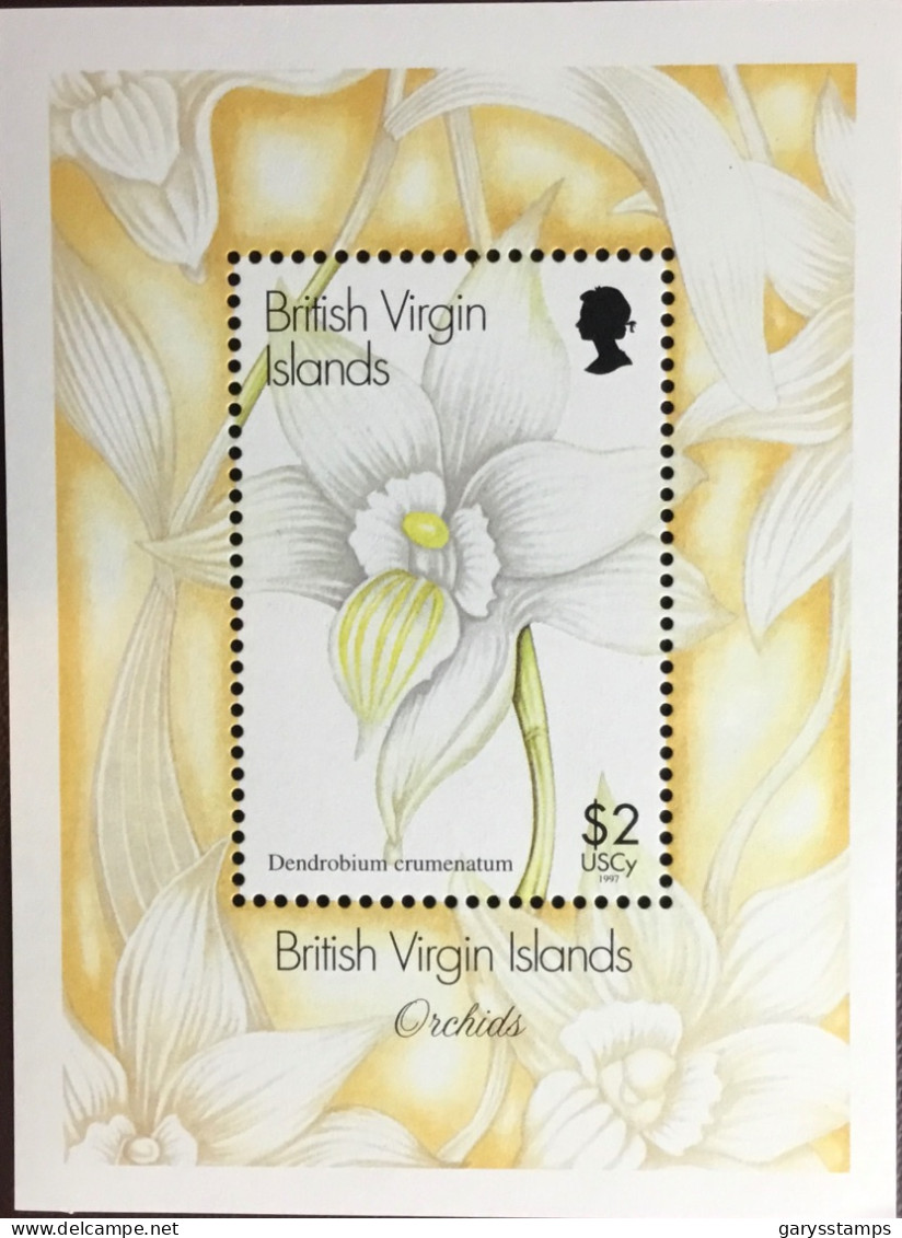 British Virgin Islands 1997 Orchids Flowers Minisheet MNH - Orchidées