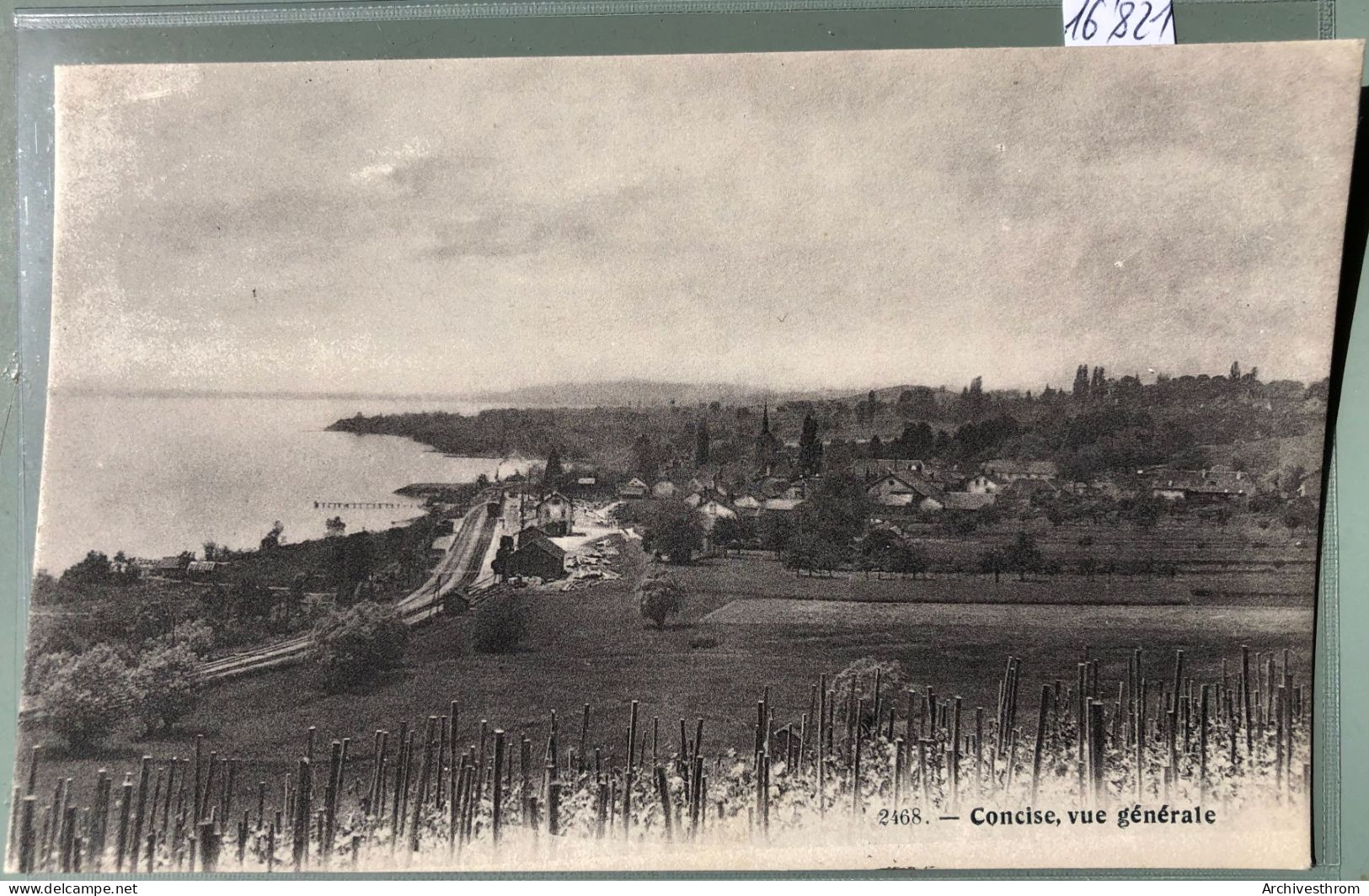 Concise (Vaud) - Vue Générale Avec Le Chemin De Fer Longeant Le Lac (16'821) - Yverdon-les-Bains 