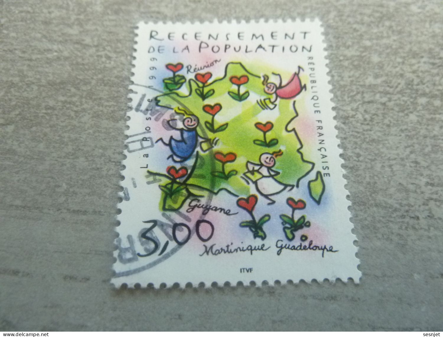 Recensement De La Population - 3f. - Yt 3223 - Multicolore - Oblitéré - Année 1999 - - Used Stamps