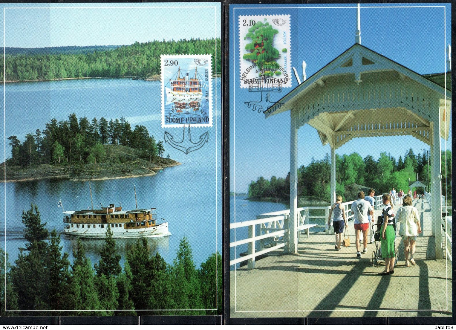SUOMI FINLAND FINLANDIA FINLANDE 1991 TOURISM COMPLETE SET SERIE COMPLETA MAXI MAXIMUM CARD - Cartoline Maximum