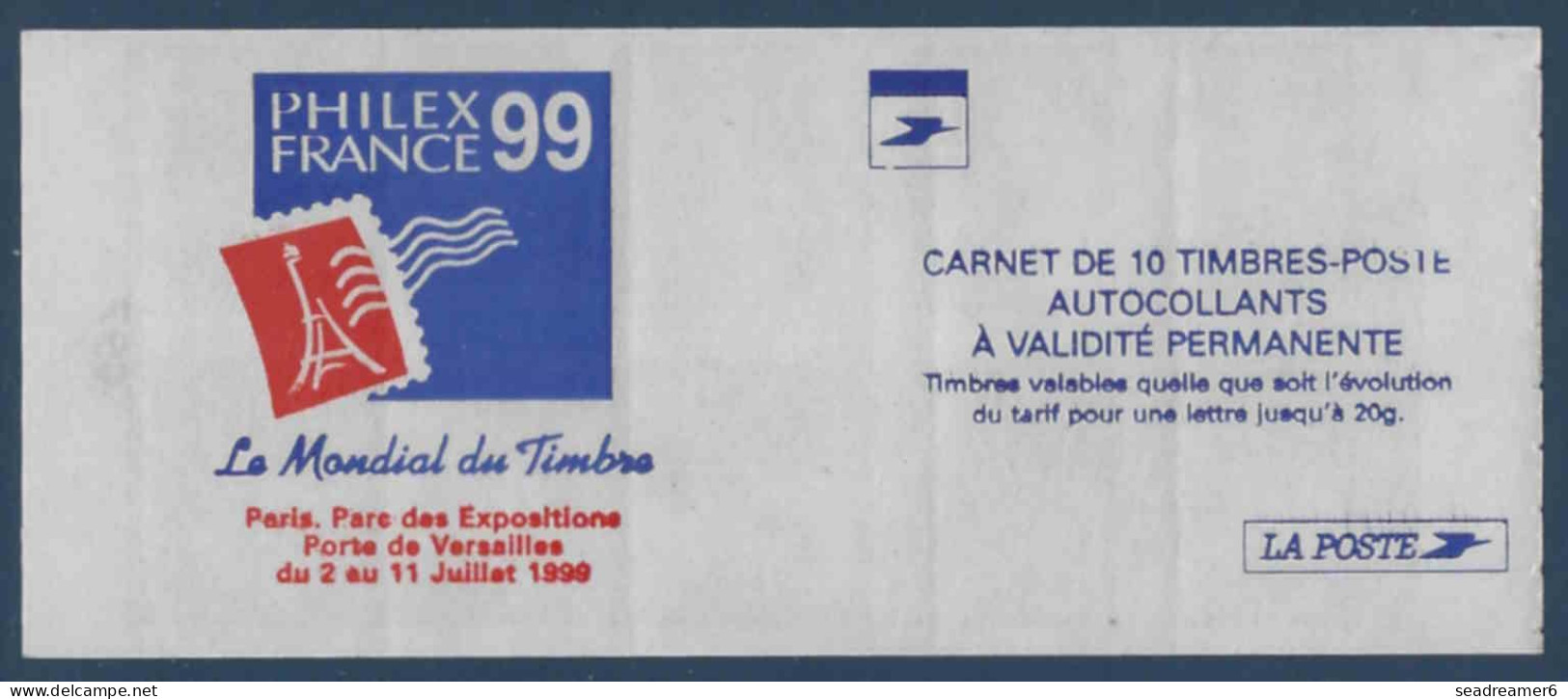 France Carnet LUQUET " PHILEX-FRANCE 99 " N°3085b-C4 Variété Prédécoupe Décalée Vers La Gauche Dans République Française - Moderni : 1959-…