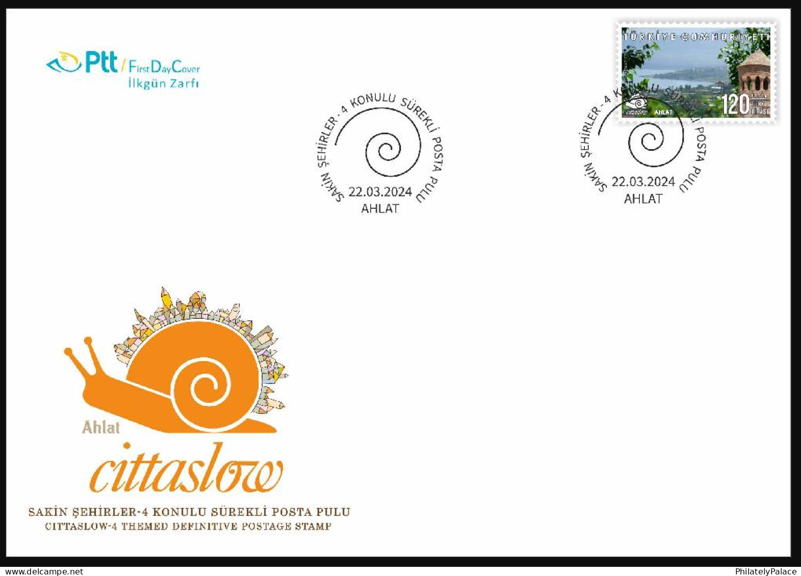 TURKEY 2024 Cittaslow,Italy Concept,City,Slow Food Movement,Snail, Definitive FDC (**) - Cartas & Documentos