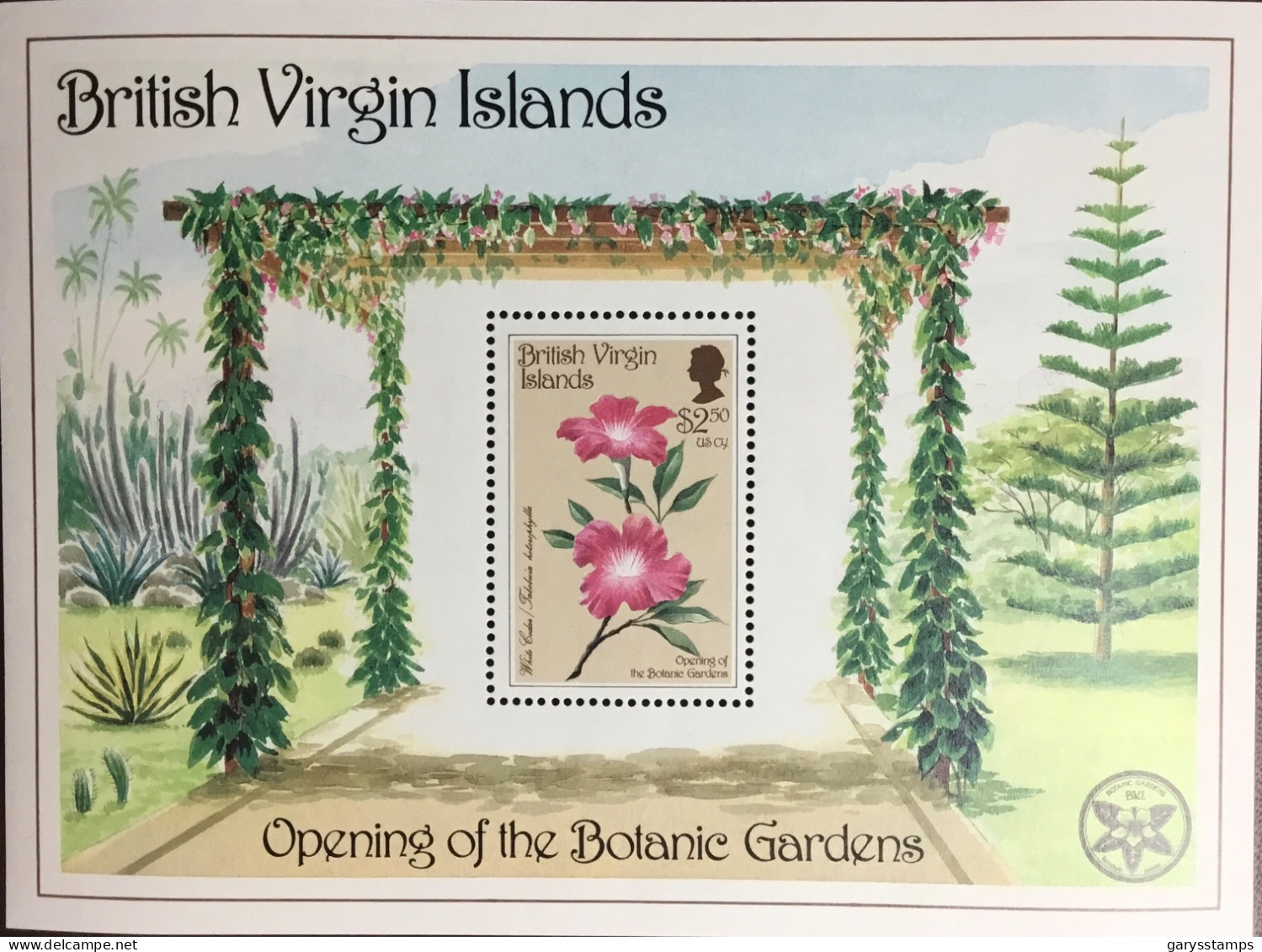 British Virgin Islands 1987 Botanical Gardens Trees Flowers Minisheet MNH - Otros & Sin Clasificación
