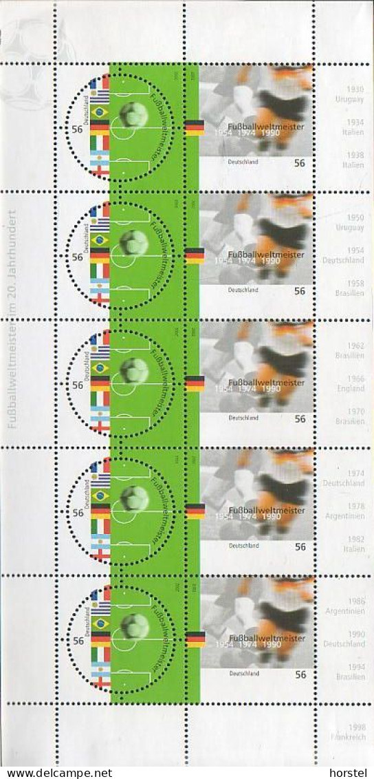 Deutschland Mi.Nr.2258-59 Fußballweltmeister Im 20. Jahrhundert Bogen (postfrisch) - 2001-2010