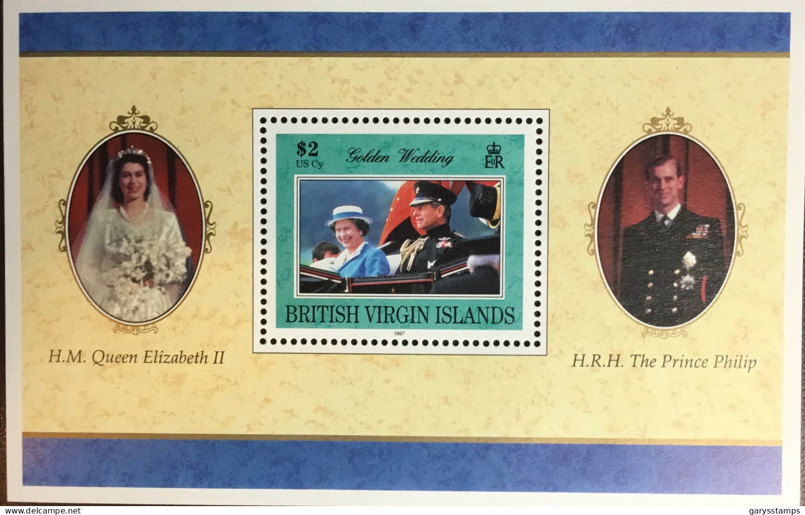 British Virgin Islands 1997 Golden Wedding Minisheet MNH - Britse Maagdeneilanden