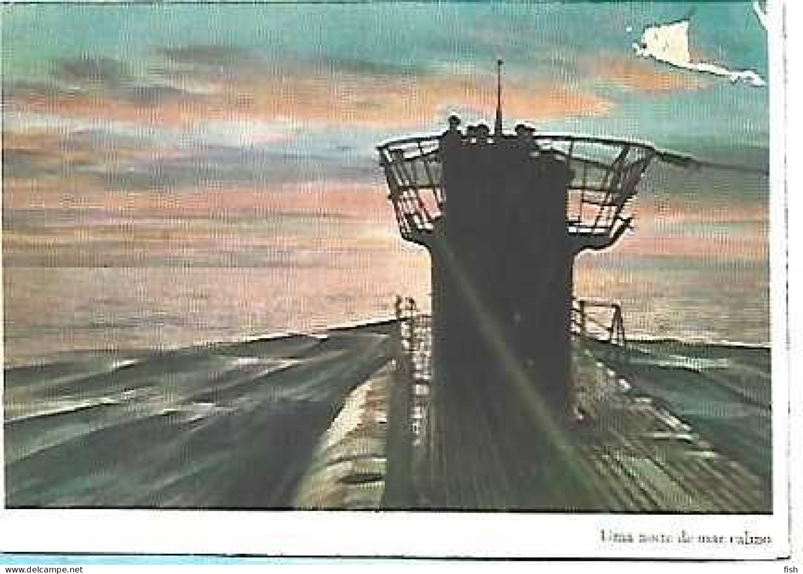 Portugal & Postal, A Night At Calm Sea, German Submarine, Photo By War Reporter P.K Jacobsen (3) - War 1939-45