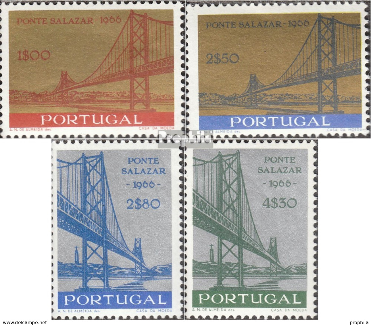 Portugal 1008-1011 (kompl.Ausg.) Postfrisch 1966 Salazar-Brücke - Ungebraucht