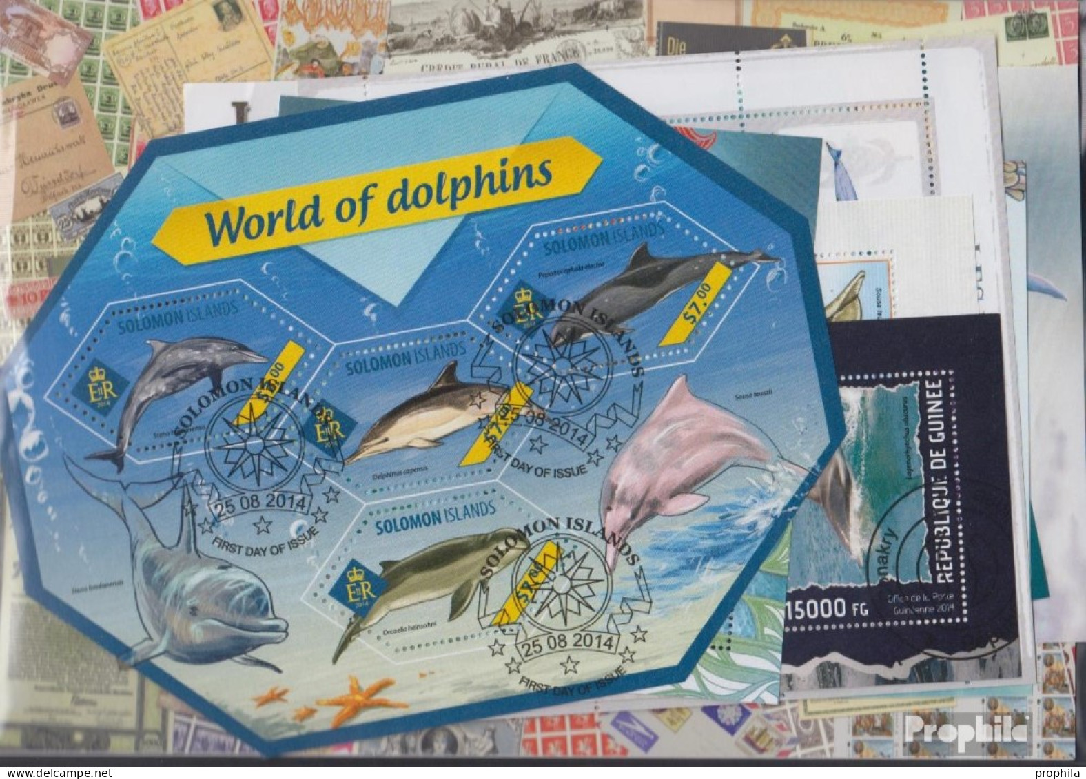 Motive Briefmarken-10 Verschiedene Delphine Blöcke - Dolphins