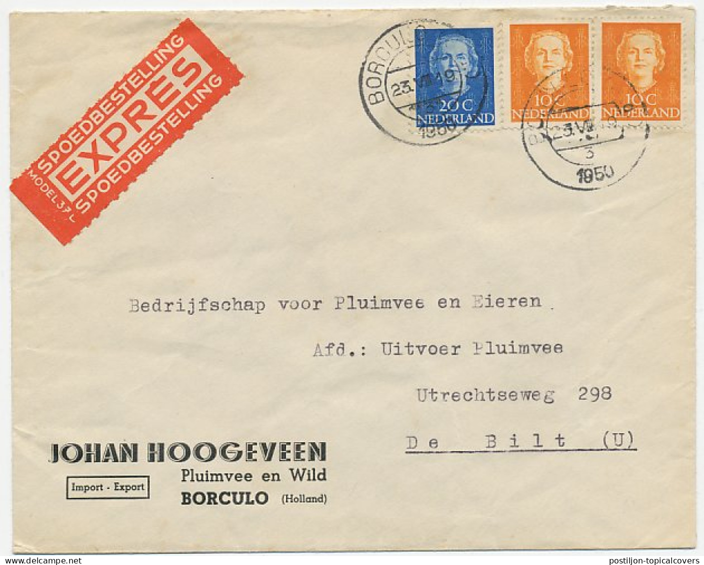 Em. En Face Expresse Borculo - De Bilt 1950 - Unclassified