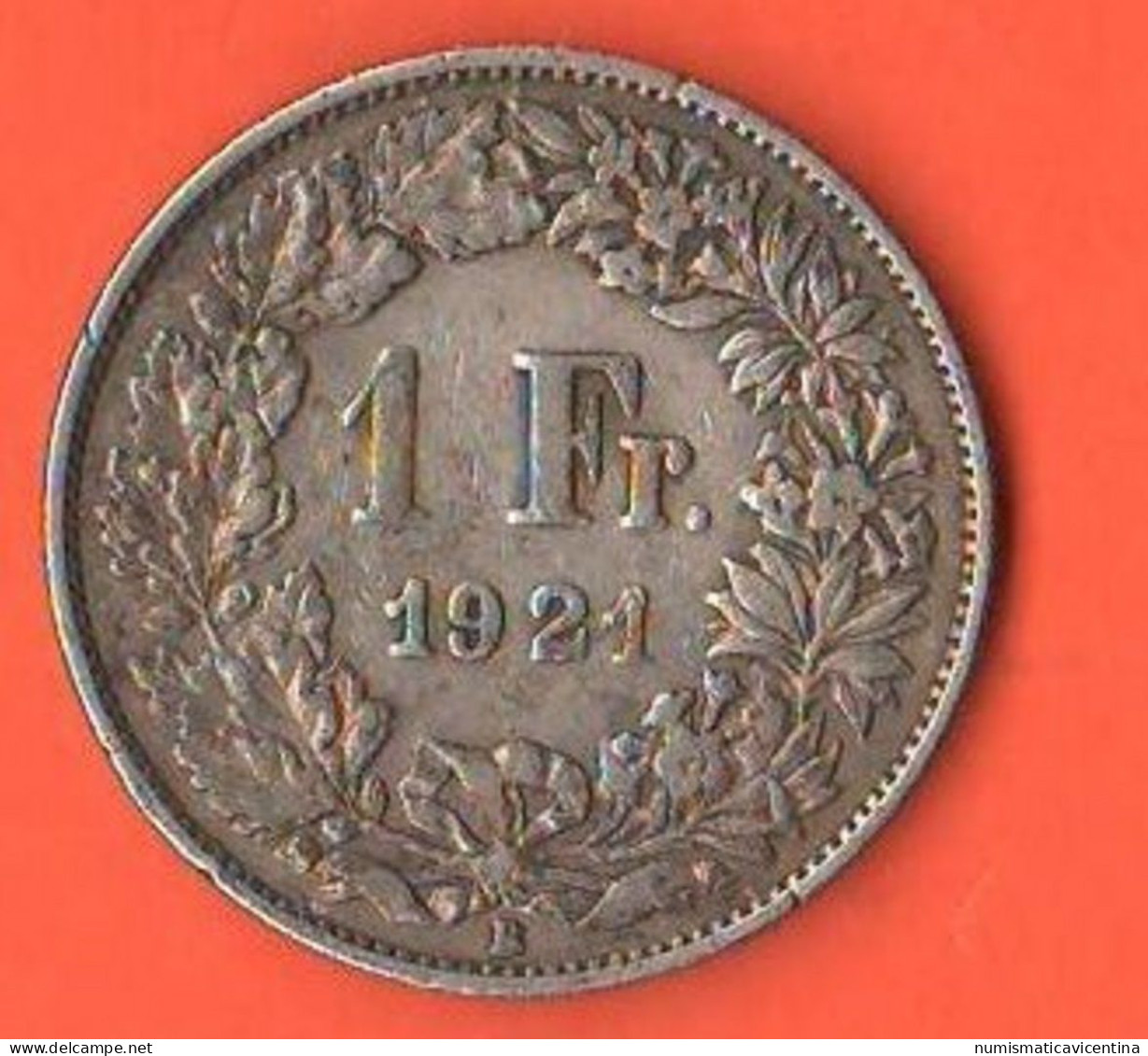 Switzerland 1 Franc 1921 HELVETIA Suisse Schweiz Svizzera - Sonstige & Ohne Zuordnung