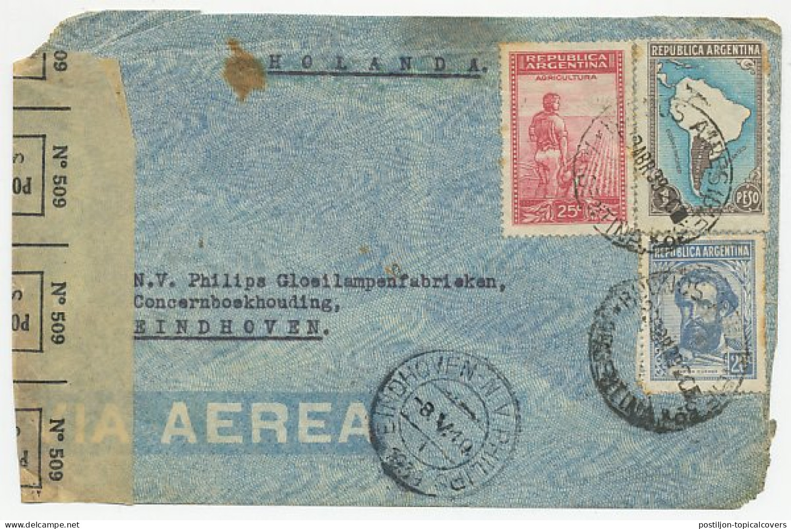Crash Mail Cover Argentina - Netherlands 1939 Marrakech Morocco - Avion Accidente - Nierinck 390502 A - Non Classés