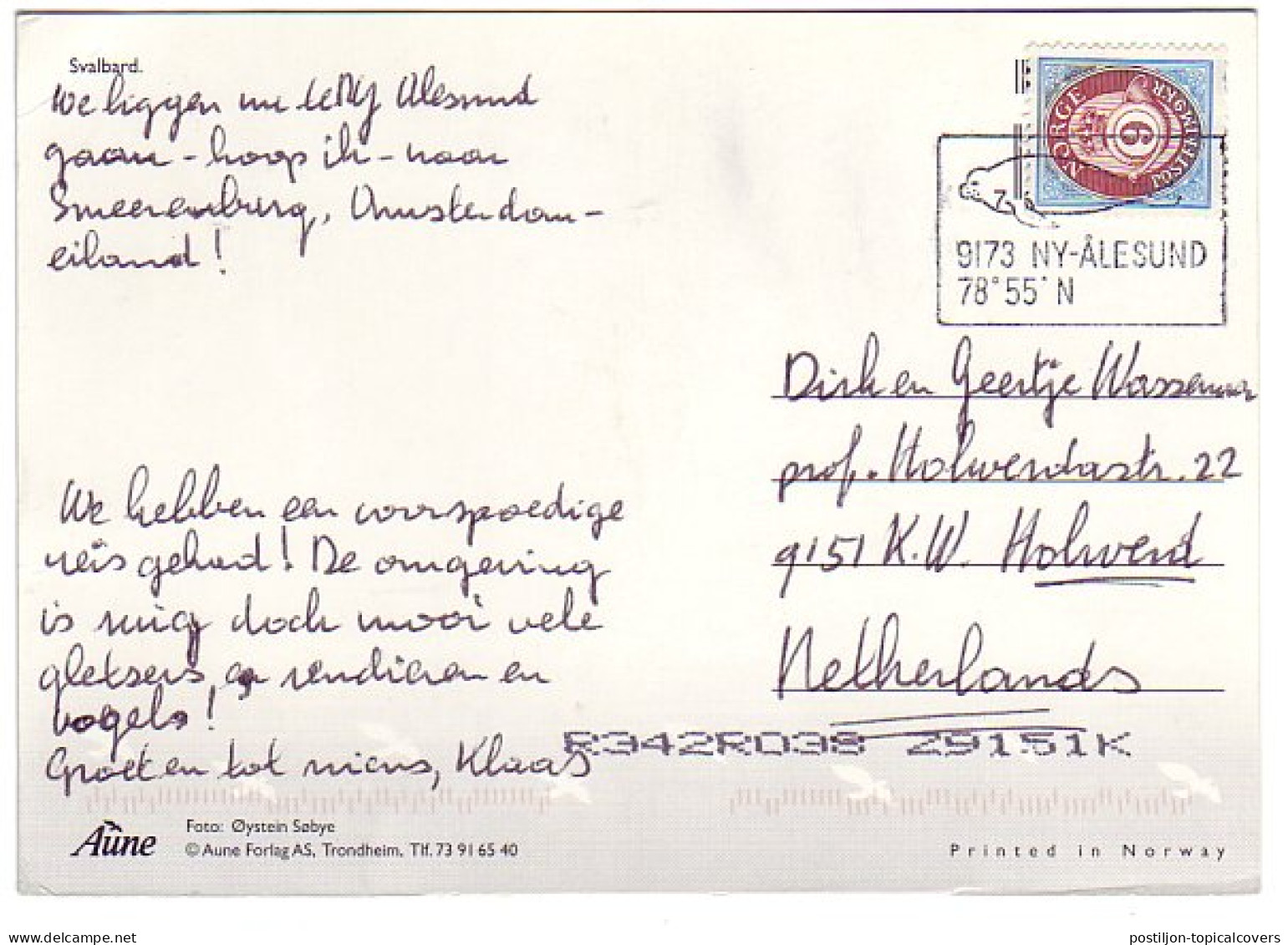 Postcard / Postmark Norway Alesund - Seal - Andere & Zonder Classificatie