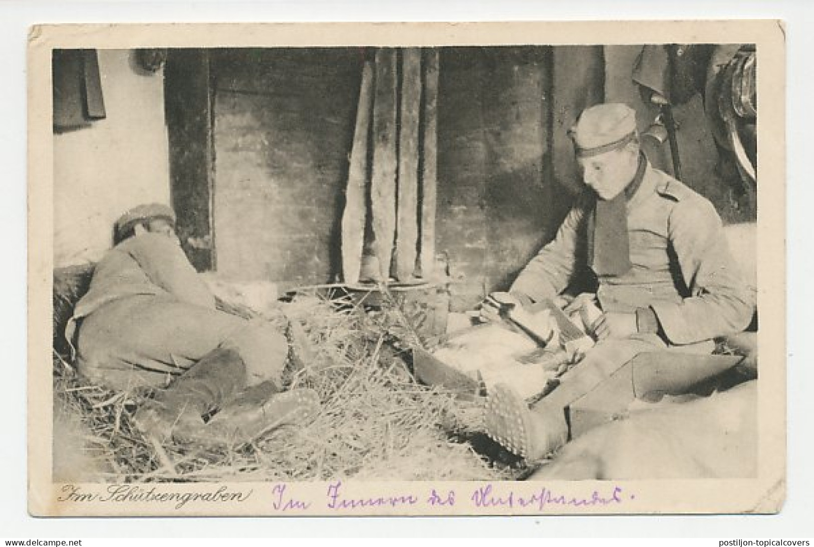 Fieldpost Postcard Germany 1915 Soldiers In Trenches - WWI - 1. Weltkrieg
