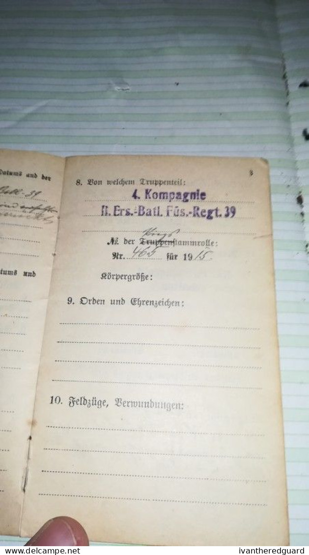 Livrets Allemands 1914-1918 - Documentos