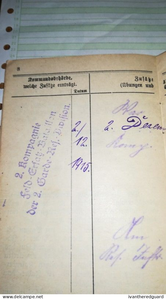 Livrets Allemands 1914-1918 - Documents