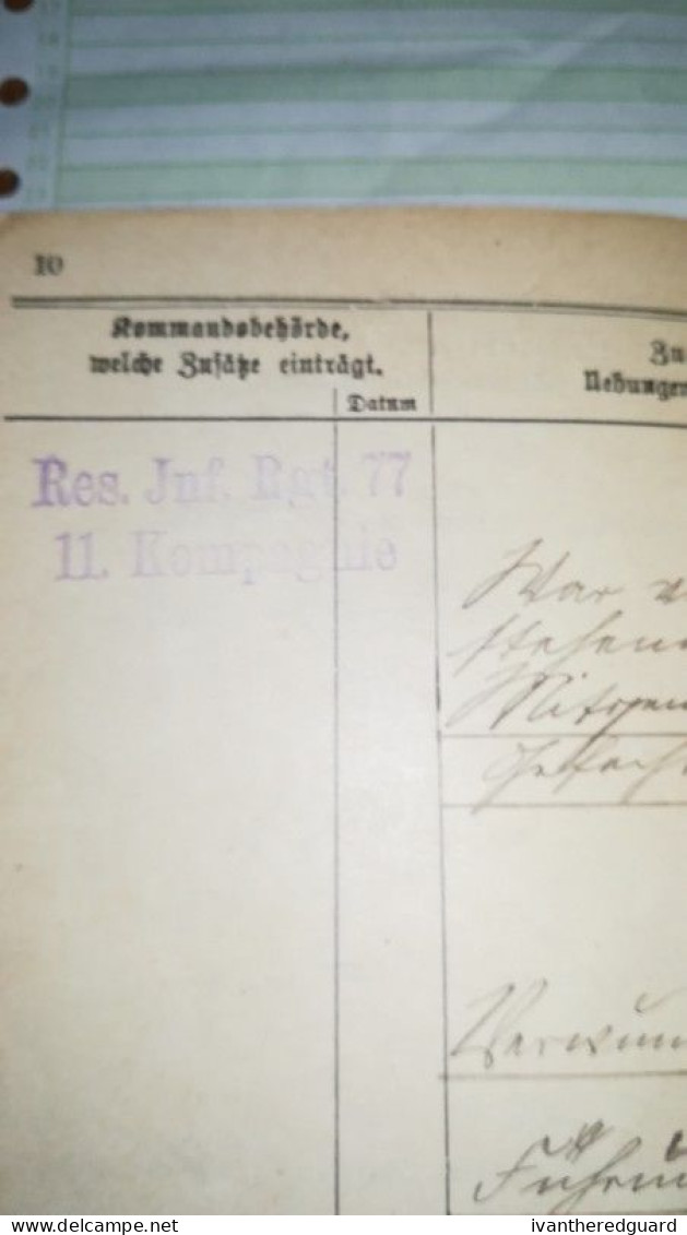 Livrets Allemands 1914-1918 - Dokumente