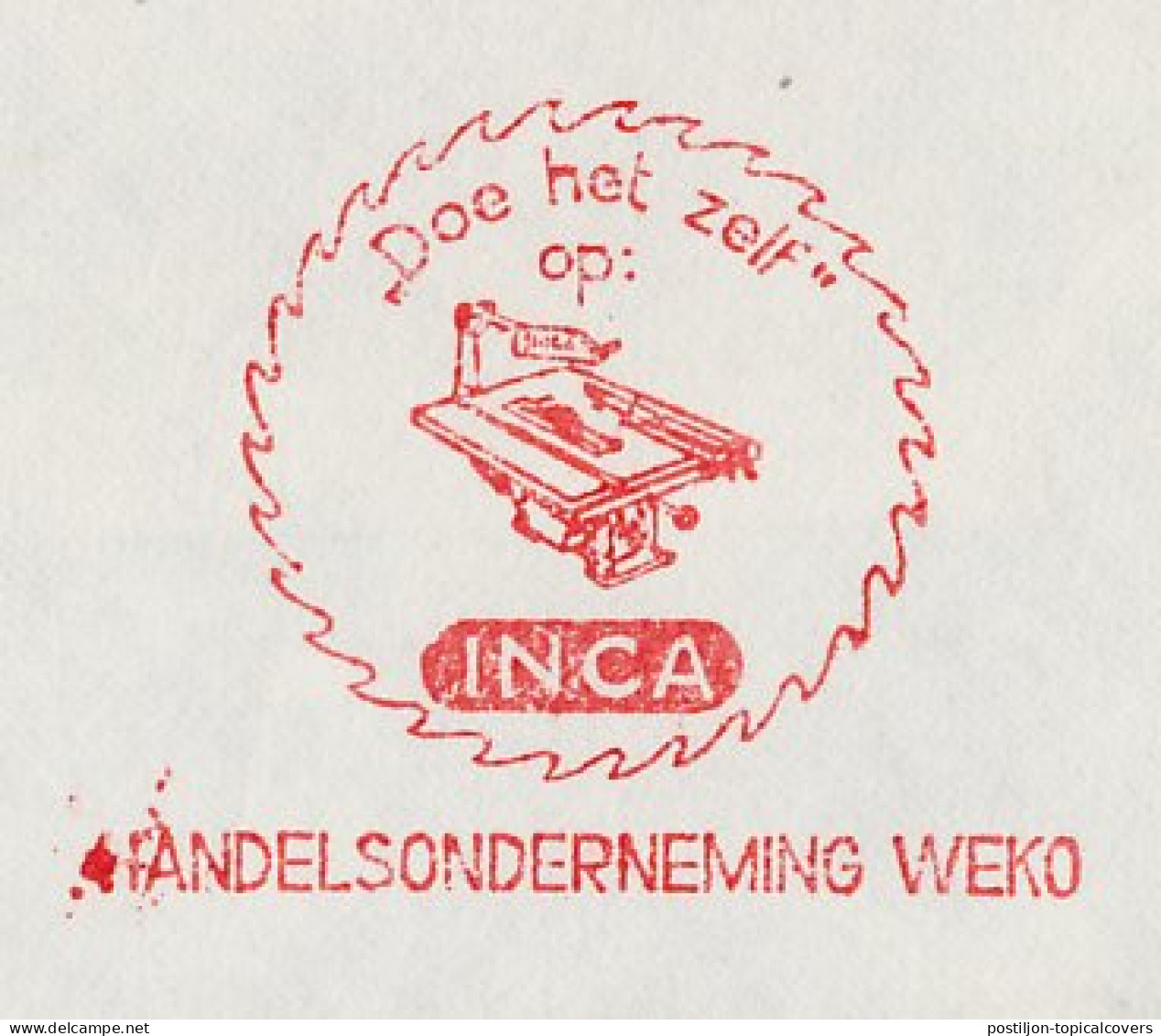 Meter Cover Netherlands 1965 Circular Saw - Sonstige & Ohne Zuordnung