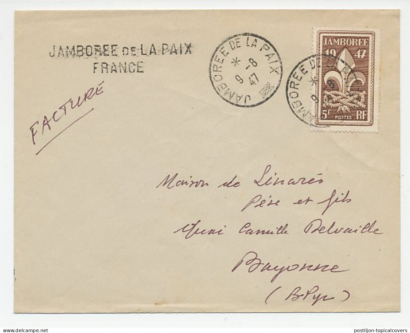 Card / Postmark France 1947 Jamboree Of Peace - Autres & Non Classés