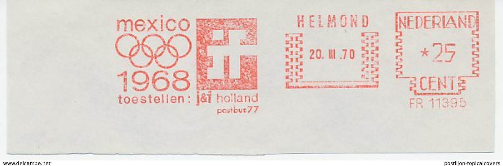 Meter Cut Netherlands 1970 Olympic Games Mexico 1968 - Other & Unclassified
