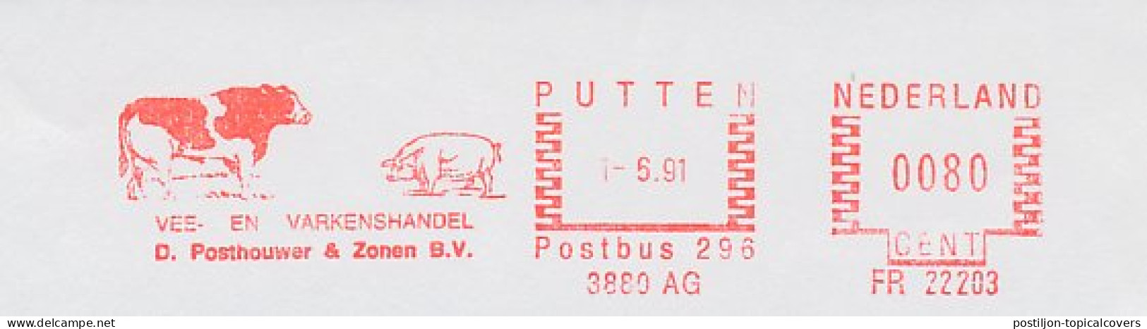 Meter Cut Netherlands 1991 Bull - Cow - Pig - Cattle - Hoftiere