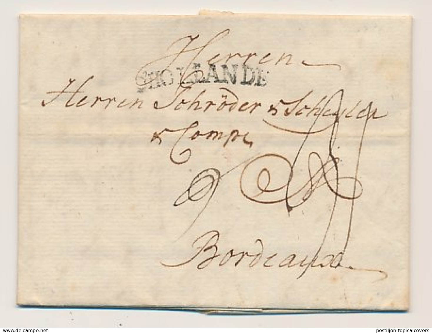 Amsterdam - Bordeaux Frankrijk 1786 - D Hollande - ...-1852 Préphilatélie