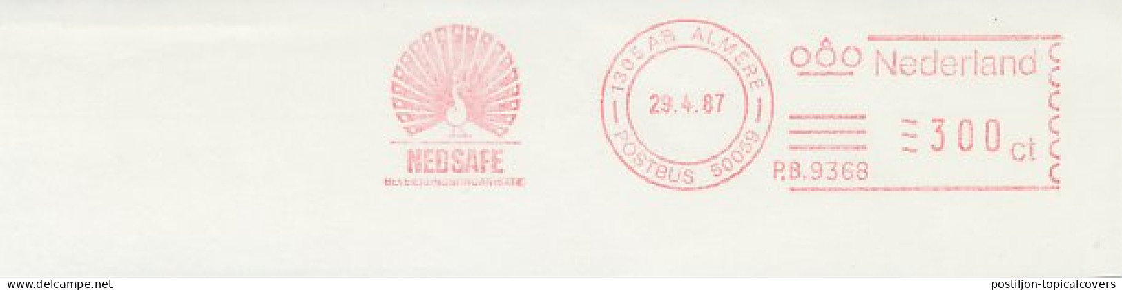 Meter Cut Netherlands 1987 Bird - Peacock - Sonstige & Ohne Zuordnung