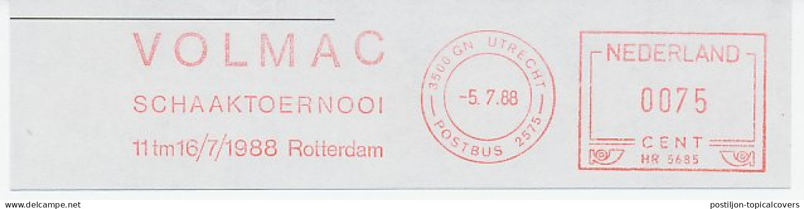 Meter Cut Netherlands 1988 Chess Tournament Rotterdam - Volmac - Non Classés