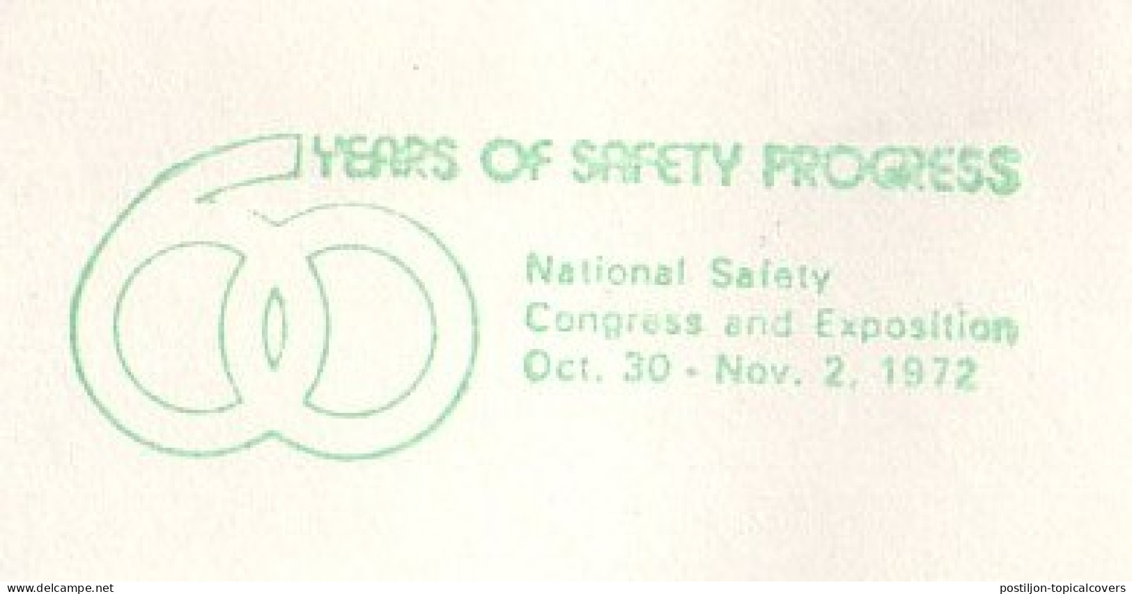 Meter Cover USA 1972 60 Years Safety Progress - Congress - Exposition - Sonstige & Ohne Zuordnung