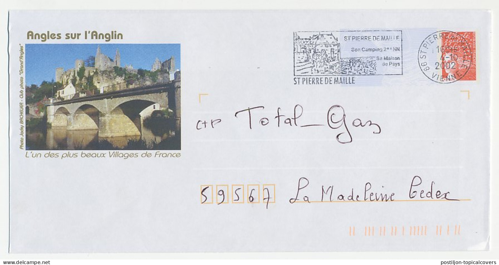 Postal Stationery / PAP France 2002 Bridge - Angles Sur L Anglin - Brücken