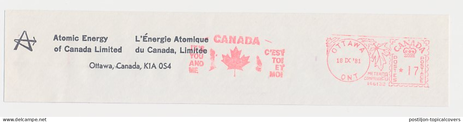 Meter Top Cut Canada 1981 Atomic Energy - It S You And Me - Sonstige & Ohne Zuordnung